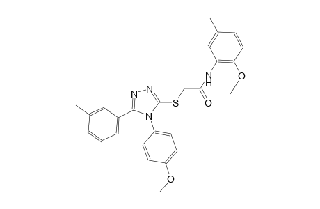 N-(2-methoxy-5-methylphenyl)-2-{[4-(4-methoxyphenyl)-5-(3-methylphenyl)-4H-1,2,4-triazol-3-yl]sulfanyl}acetamide