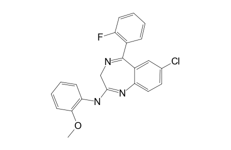 2-(ORTHO-METHOXYAMINOPHENYL)-3H-5-(ORTHO-FLUOROPHENYL)-7-CHLORO-1,4-BENZODIAZEPINE
