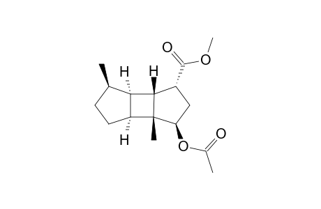 Methyl ester of [1R-(1.alpha.,3.beta.,3a.beta.,3b.alpha.,6.beta.,6a.alpha.,6b.beta.)]-3-(acetyloxy)decahydro-3a,6-dimethyl-cyclobuta[1,2:3,4]dicyclopentane-1-carboxylic acid