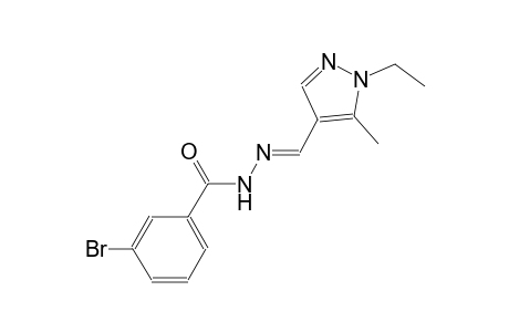 3-bromo-N'-[(E)-(1-ethyl-5-methyl-1H-pyrazol-4-yl)methylidene]benzohydrazide