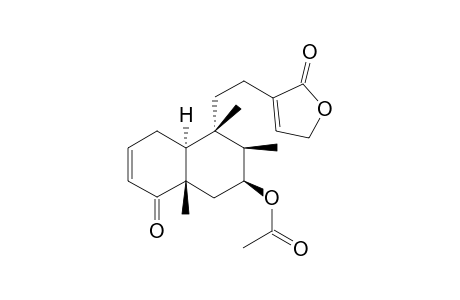 (+)-7.beta.-Acetoxy-4-oxo-18-nor-2,13-clerodadien-16,15-olide