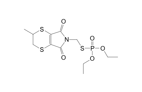 5,6-dihydro-N-(mercaptomethyl)-5-methyl-p-dithiin-2,3-dicarboximide, S-ester with O,O-diethyl phosphorothioate