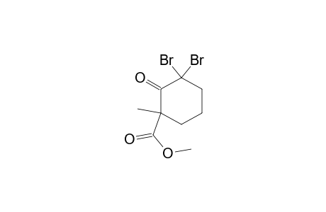 Cyclohexanecarboxylic acid, 3,3-dibromo-1-methyl-2-oxo-, methyl ester