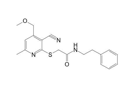 2-[3-cyano-4-(methoxymethyl)-6-methylpyridin-2-yl]sulfanyl-N-phenethylacetamide