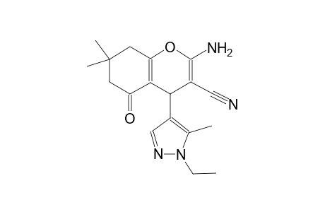 2-amino-4-(1-ethyl-5-methyl-1H-pyrazol-4-yl)-7,7-dimethyl-5-oxo-5,6,7,8-tetrahydro-4H-chromene-3-carbonitrile