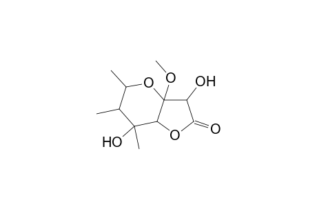 2H-Furo[3,2-b]pyran-2-one, hexahydro-3,4(or 3,8)-dihydroxy-8(or 4)-methoxy-6,7,8-trimethyl-