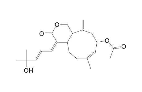 Cyclonona[c]pyran-3(1H)-one, 9-(acetyloxy)-4,4a,5,6,9,10,11,11a-octahydro-4-(4-hydroxy-4-methyl-2- pentenylidene)-7-methyl-11-methylene-