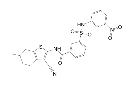 N-(3-cyano-6-methyl-4,5,6,7-tetrahydro-1-benzothiophen-2-yl)-3-[(3-nitrophenyl)sulfamoyl]benzamide