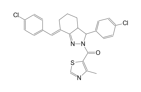 (7E)-7-(4-chlorobenzylidene)-3-(4-chlorophenyl)-2-[(4-methyl-1,3-thiazol-5-yl)carbonyl]-3,3a,4,5,6,7-hexahydro-2H-indazole
