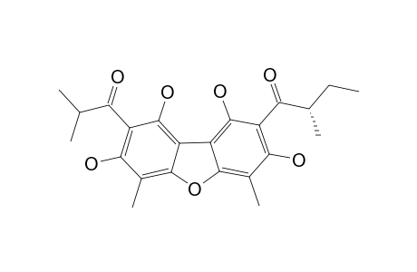 1,3,7,9-TETRAHYDROXY-4,6-DIMETHYL--2-(2-METHYLBUTANOYL)-8-(2-METHYLPROPIONYL)-DIBENZOFURAN