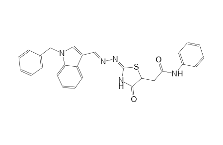 2-((2E)-2-{(2E)-2-[(1-benzyl-1H-indol-3-yl)methylene]hydrazono}-4-oxo-1,3-thiazolidin-5-yl)-N-phenylacetamide