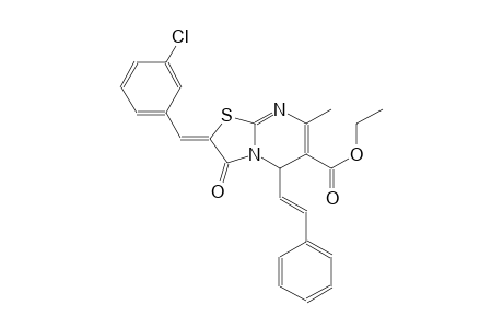 ethyl (2Z)-2-(3-chlorobenzylidene)-7-methyl-3-oxo-5-[(E)-2-phenylethenyl]-2,3-dihydro-5H-[1,3]thiazolo[3,2-a]pyrimidine-6-carboxylate