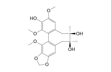 Met D [(7S,8R,R-biar)-6,7,8,9-tetrahydro-1,3,14-trimethoxy-12,13-methylenedioxy-7,8-dimethyl-2,7,8-dibebzo[a,c]cyclooctenetriol]