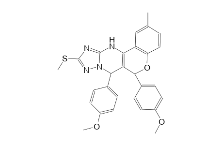 6,7-bis(4-methoxyphenyl)-2-methyl-10-(methylsulfanyl)-7,12-dihydro-6H-chromeno[4,3-d][1,2,4]triazolo[1,5-a]pyrimidine