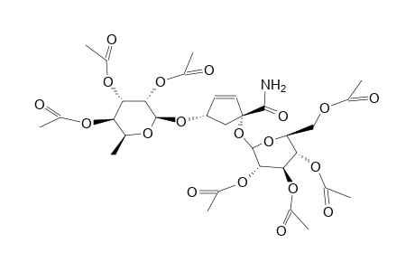 (1S,4R)-1-(beta-D-GLUCOPYRANOSYLOXY)-4-(6-DEOXY-beta-GULOPYRANOSYLOXY)-2-CYCLO-PENTENE-1-CARBOXAMIDE HEPTAACETATE