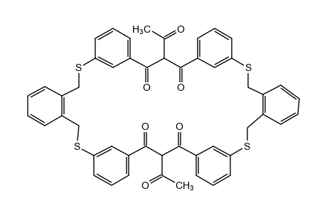 13,34-diacetyl-5,21,26,42-tetrahydro-12H,33H-7,11:15,19.28,32.36,40 tetrametheno-11H,32H-dibenzo[c,v][1,6,20,25]tetrathiacyclooctatriacontin-12,14,33,35(13H,34H)-tetrone