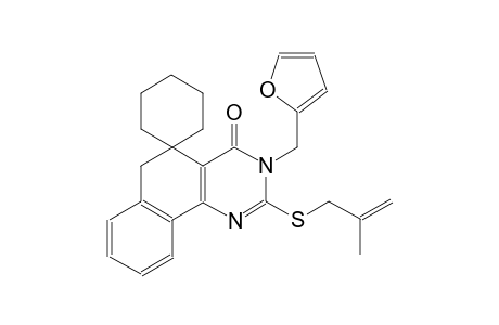 3-(furan-2-ylmethyl)-2-((2-methylallyl)thio)-3H-spiro[benzo[h]quinazoline-5,1'-cyclohexan]-4(6H)-one
