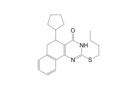2-(butylsulfanyl)-5-cyclopentyl-5,6-dihydrobenzo[h]quinazolin-4(3H)-one