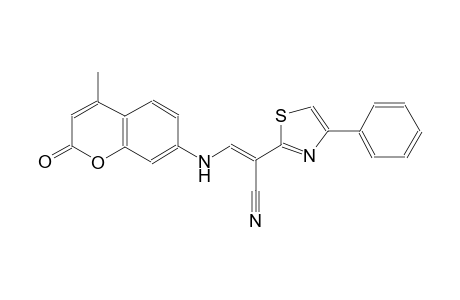 (2E)-3-[(4-methyl-2-oxo-2H-chromen-7-yl)amino]-2-(4-phenyl-1,3-thiazol-2-yl)-2-propenenitrile