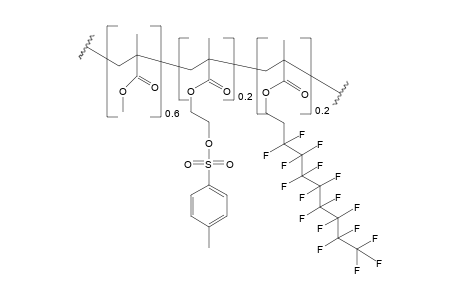 Terpolymer methylmethacrylate-stat-hydroxyethyl methacrylate-blocked-tosyl-stat-perfluorooctyl methacrylate