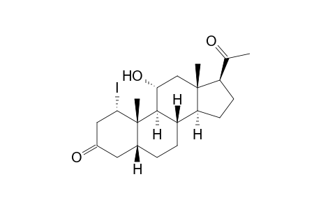 11.alpha.-Hydroxy-1.alpha.-iodo-5.beta.-pregnane-3,20-dione