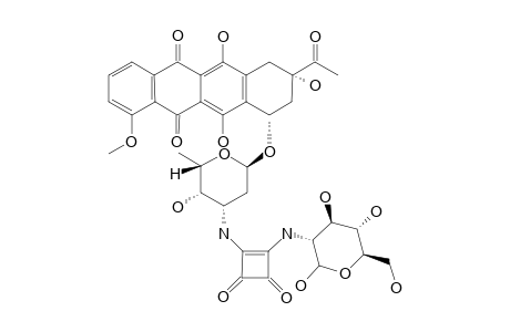(7S,9S)-9-acetyl-7-[(2R,4S,5S,6S)-4-[[3,4-diketo-2-[[(3R,4R,5S,6R)-2,4,5-trihydroxy-6-methylol-tetrahydropyran-3-yl]amino]-1-cyclobutenyl]amino]-5-hydroxy-6-methyl-tetrahydropyran-2-yl]oxy-6,9,11-trihydroxy-4-methoxy-8,10-dihydro-7H-tetracene-5,12-quinone