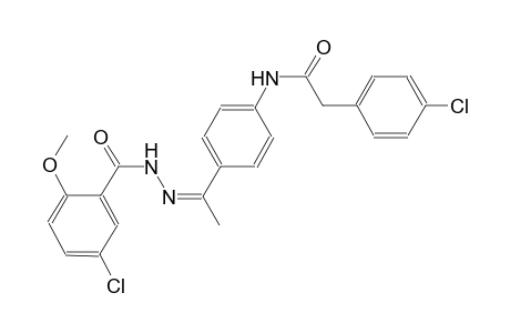 N-{4-[(1Z)-N-(5-chloro-2-methoxybenzoyl)ethanehydrazonoyl]phenyl}-2-(4-chlorophenyl)acetamide