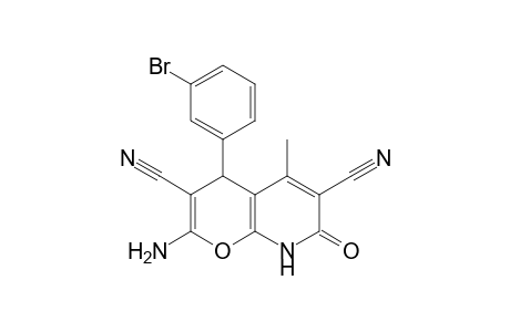 2-Amino-7,8-dihydro-5-methyl-7-oxo-4-(3-bromophenyl)-4H-pyrano[2,3-b]pyridine-3,6-dicarbonitrile
