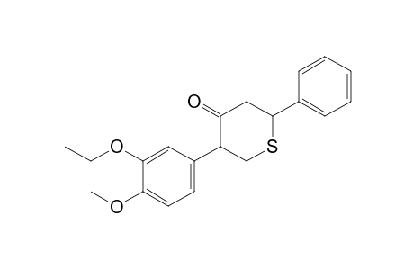 5-(3-Ethoxy-4-methoxyphenyl)-2-phenyltetrahydrothiopyran-4-one