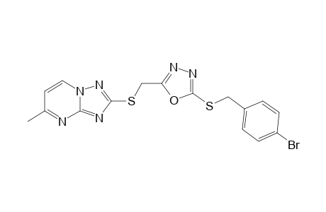 2-((5-(4-Bromobenzylthio)-1,3,4-oxadiazol-2-yl)-methylthio)-5-dimethyl-1,2,4-triazolo-[1,5-a]pyrimidine