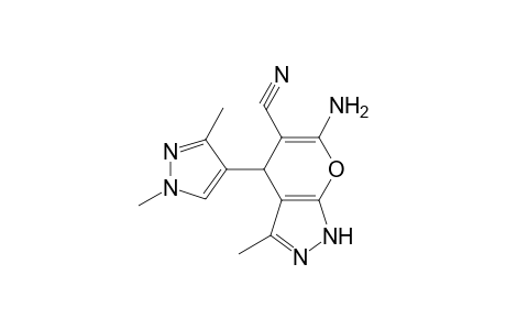 6-Amino-4-(1,3-dimethyl-1H-pyrazol-4-yl)-3-methyl-1H,4H-pyrano[2,3-c]pyrazole-5-carbonitrile