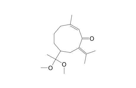 (2Z)-7-(1,1-dimethoxyethyl)-3-methyl-9-propan-2-ylidene-1-cyclonon-2-enone