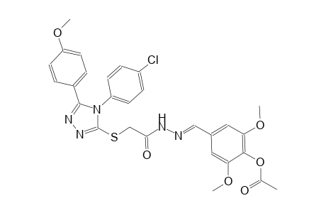 4-{(E)-[({[4-(4-chlorophenyl)-5-(4-methoxyphenyl)-4H-1,2,4-triazol-3-yl]sulfanyl}acetyl)hydrazono]methyl}-2,6-dimethoxyphenyl acetate
