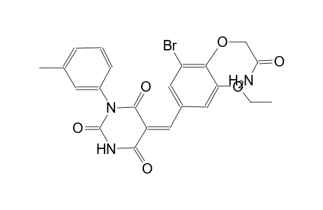 2-{2-bromo-6-ethoxy-4-[(Z)-(1-(3-methylphenyl)-2,4,6-trioxotetrahydro-5(2H)-pyrimidinylidene)methyl]phenoxy}acetamide