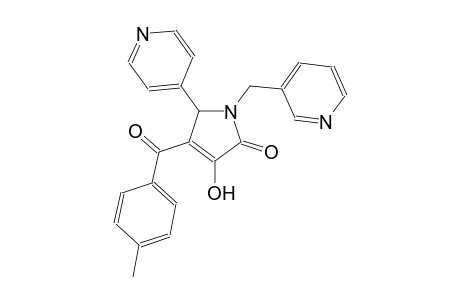 3-hydroxy-4-(4-methylbenzoyl)-5-(4-pyridinyl)-1-(3-pyridinylmethyl)-1,5-dihydro-2H-pyrrol-2-one