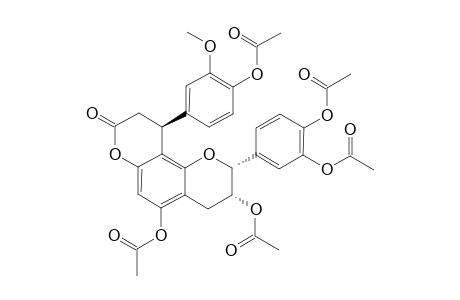 PENTA-O-ACETYL-EPICATECHIN-(7,8-BC)-9-BETA-(3-METHOXY-4-ACETOXYPHENY)-DIHYDRO-2(3H)-PYRANONE