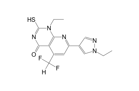 pyrido[2,3-d]pyrimidin-4(1H)-one, 5-(difluoromethyl)-1-ethyl-7-(1-ethyl-1H-pyrazol-4-yl)-2-mercapto-