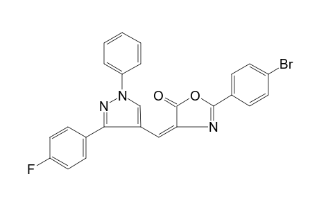 (4E)-2-(4-bromophenyl)-4-{[3-(4-fluorophenyl)-1-phenyl-1H-pyrazol-4-yl]methylene}-1,3-oxazol-5(4H)-one