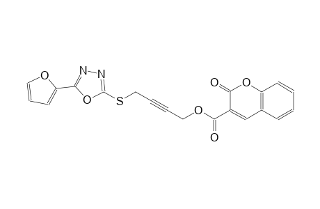 2H-1-benzopyran-3-carboxylic acid, 2-oxo-, 4-[[5-(2-furanyl)-1,3,4-oxadiazol-2-yl]thio]-2-butynyl ester