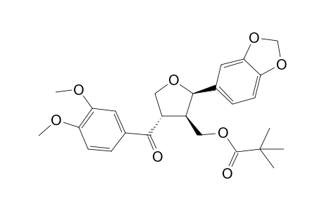(2R,3R,4S)-4-(3',4'-Dimethoxybenzoyl)-2-(3",4"-methylenedioxyphenyl)-3-[(pivaloyloxy)methyl]-tetrahydrofuran