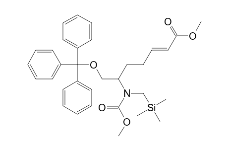 (RAC)-6-[METHOXYCARBONYL-(TRIMETHYLSILANYL)-METHYLAMINO]-7-TRITYLOXYHEPT-2-ENOIC-ACID-METHYLESTER
