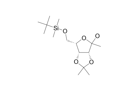 6-O-TERT.-BUTYLDIMETHYLSILYL-1-DEOXY-3,4-O-ISOPROPYLIDENE-L-TAGATOFURANOSE;ANOMER-A