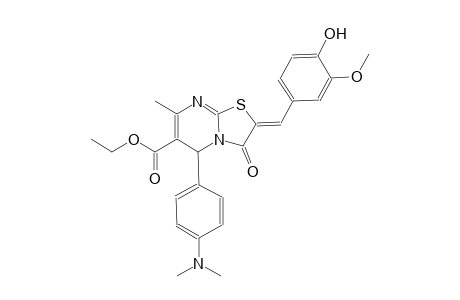 ethyl (2Z)-5-[4-(dimethylamino)phenyl]-2-(4-hydroxy-3-methoxybenzylidene)-7-methyl-3-oxo-2,3-dihydro-5H-[1,3]thiazolo[3,2-a]pyrimidine-6-carboxylate