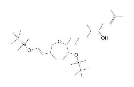 (6E)(2SR,3RS)-3-dimethyl-t-butyl-silyloxy-6-(2-t-butyldimethylsilyloxyethylidene)-2-(5-hydroxy-4,8-dimethyl-non-7-enyl)-2-methyloxepane