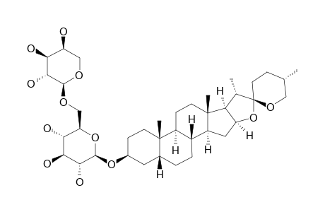 FILIASPAROSIDE_D;(25-S)-5-BETA-SPIROSTAN-3-BETA-HYDROXY-3-ALPHA-ARABINOPYRANOSYL-(1->6)-BETA-GLUCOPYRANOSIDE