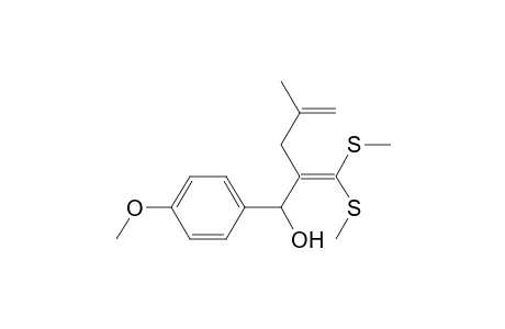 Benzenemethanol, .alpha.-[1-[bis(methylthio)methylene]-3-methyl-3-butenyl]-4-methoxy-