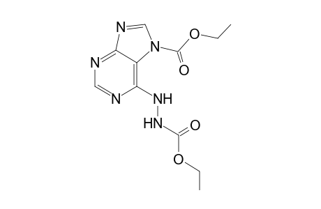 Ethyl 6-[2-(ethoxycarbonyl)hydrazinyl]-7H-purine-9-carboxylate