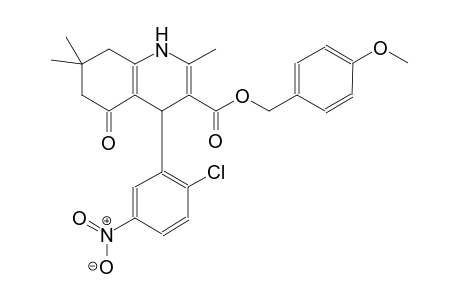 3-quinolinecarboxylic acid, 4-(2-chloro-5-nitrophenyl)-1,4,5,6,7,8-hexahydro-2,7,7-trimethyl-5-oxo-, (4-methoxyphenyl)methyl ester