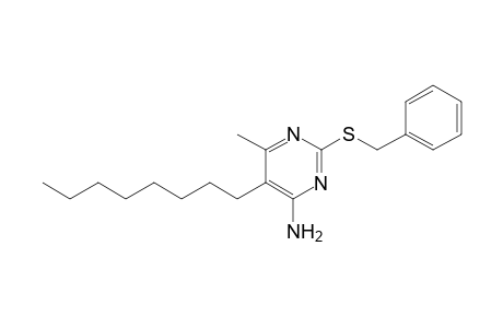 4-Pyrimidinamine, 6-methyl-5-octyl-2-[(phenylmethyl)thio]-