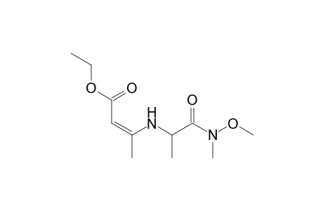 Ethyl 3-(1-(N-methoxy-N-methyl-carbamoyl)ethylamino)crotonate